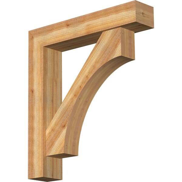 Ekena Millwork Westlake Block Rough Sawn Bracket w/ Offset Brace, Western Red Cedar, 8"W x 40"D x 44"H BKT0806X40X44WTL05RWR - main
